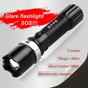 Q5 aluminum alloy bright zoom flashlight Rechargeable Li-ion 18650 Zoom led  Flashlight