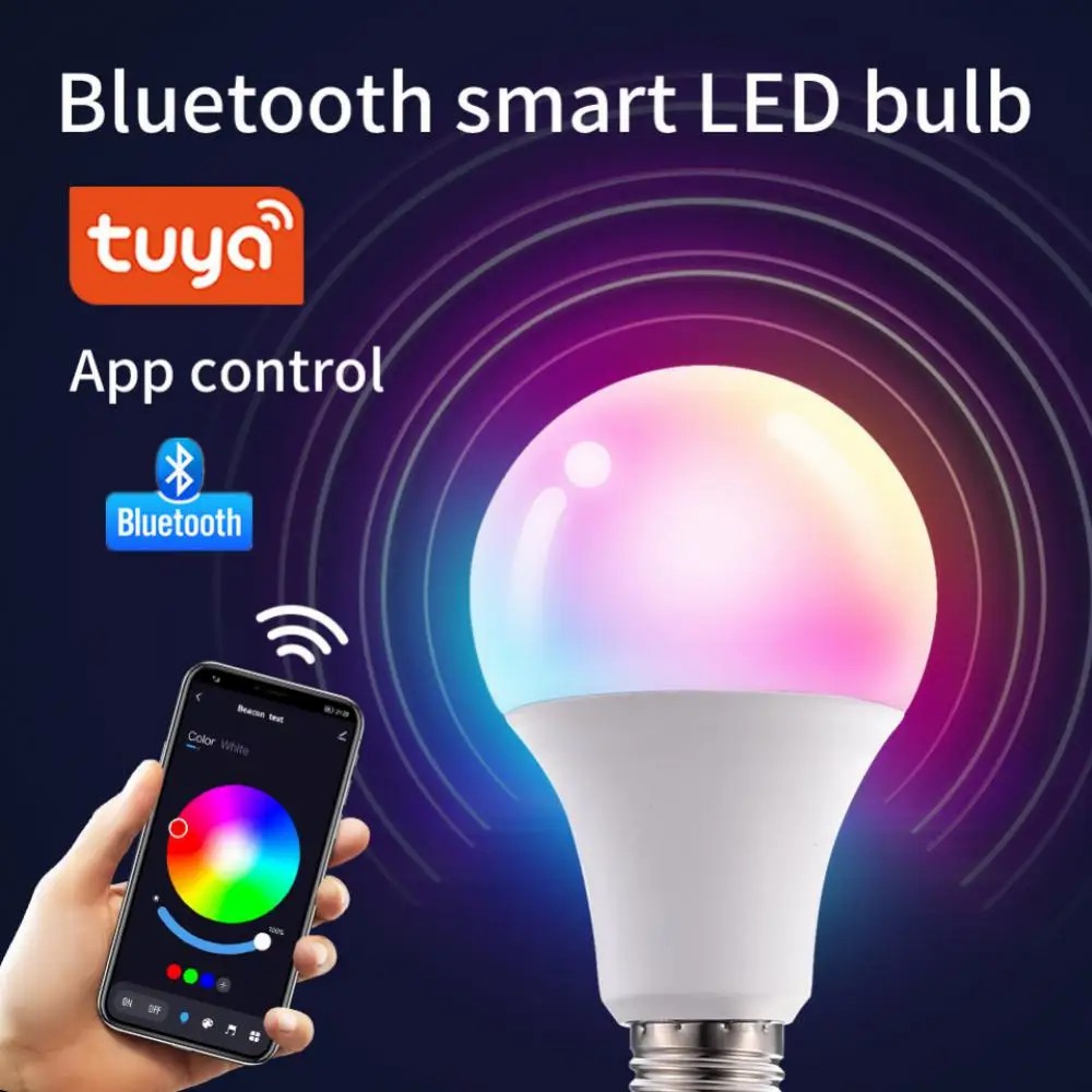 Tuya Smart Led Bulb Light 10W Bluetooth-compatible Lamp E27 RGBCW Led Lamp Color Changing Lamp RGB+CCT Decor Home