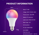 Tuya Smart Led Bulb Light 10W Bluetooth-compatible Lamp E27 RGBCW Led Lamp Color Changing Lamp RGB+CCT Decor Home