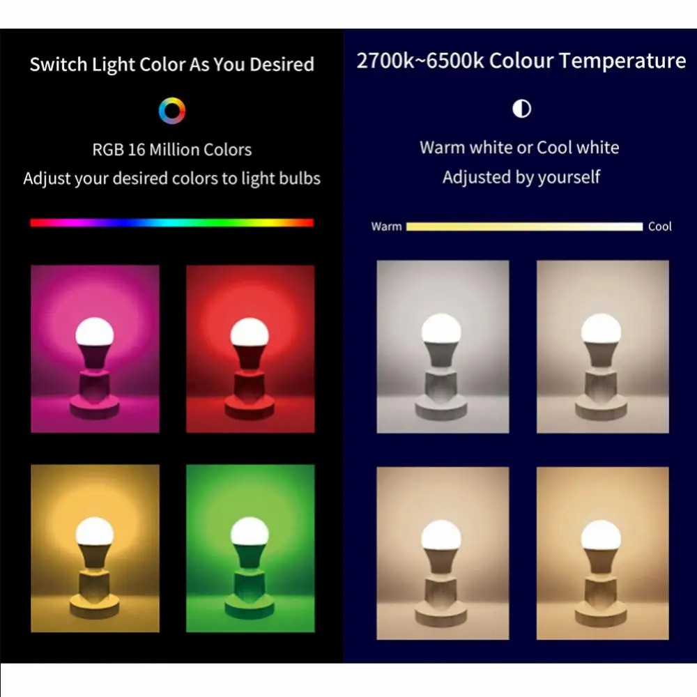 Tuya Smart Led Bulb Light 10W Bluetooth-compatible Lamp E27 RGBCW Led Lamp Color Changing Lamp RGB+CCT Decor Home