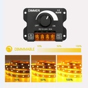 DC 12V-24V LED Dimmer Switch 30A LED Monochrome Controller PWM Digital Stepless Dimming for Lamp Strip Single Color Lamp