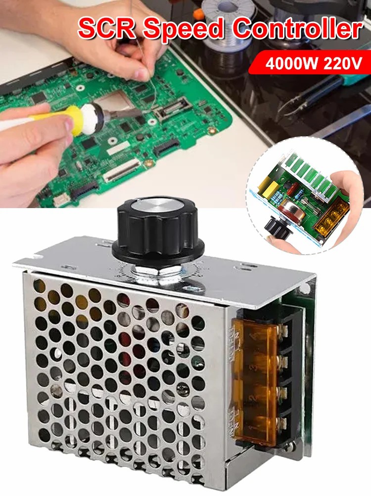 AC 220V 4000W High Power Thyristor Electronic Voltage Regulator Dimming Speed Temperature Regulation Control Switch