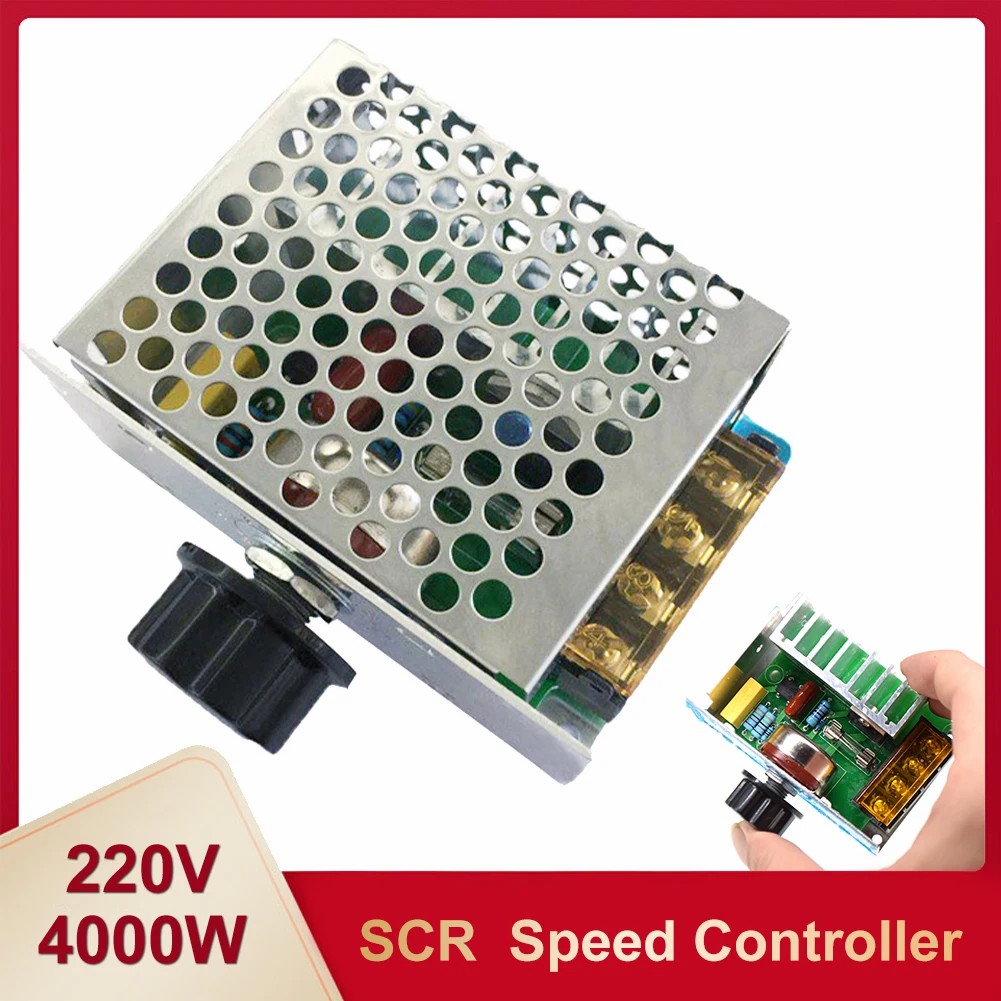 AC 220V 4000W High Power Thyristor Electronic Voltage Regulator Dimming Speed Temperature Regulation Control Switch