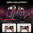 J13 TWS Wireless Bluetooth Game Earphones Digital Display Low-latency In-ear Noise-reduction Headphones E-Sports Earbud with Mic