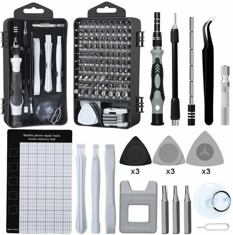115 in 1 Screwdriver Set Anti-slip Handle Magnetic Screwdriver for DIY Work Small Electronic Devices Disassembly Tools