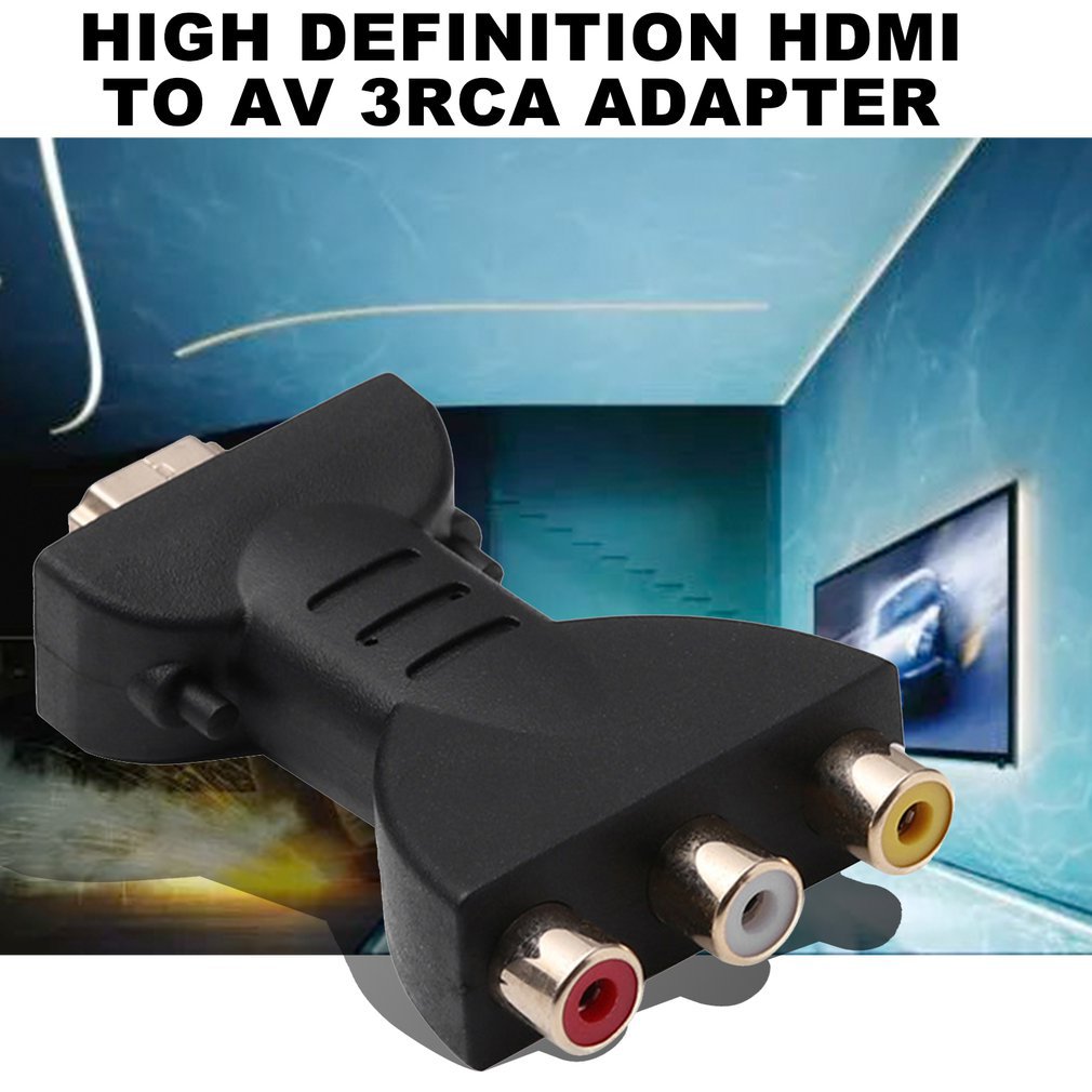 HDMI to 3RCA red, yellow and white lotus head converter HDMI to AV converter 3RC