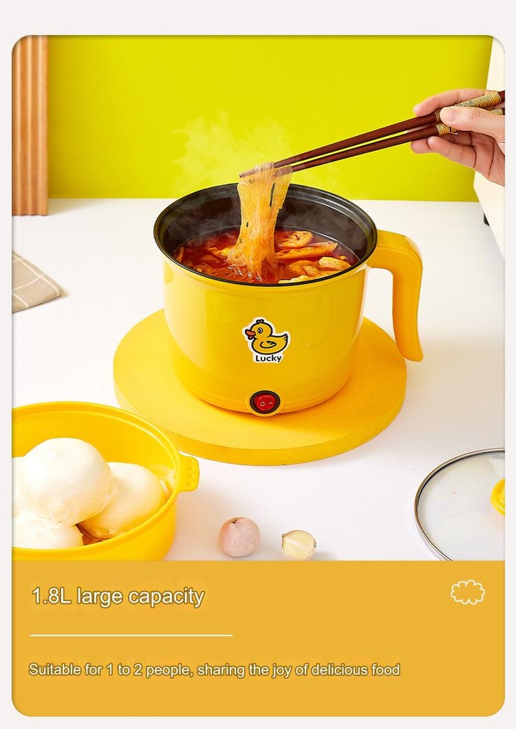 1.8L Mini electric cooking pot all-in-one multi-functional non-stick small electric pot