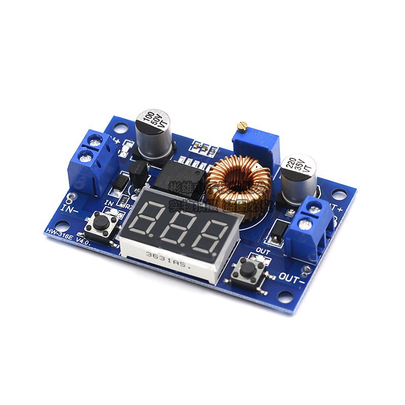 5A high-power 75W DC-DC Adjustable Step-Down Module 4.0-38V to 1.25V-36V buck-stabilized power supply module with voltmeter display