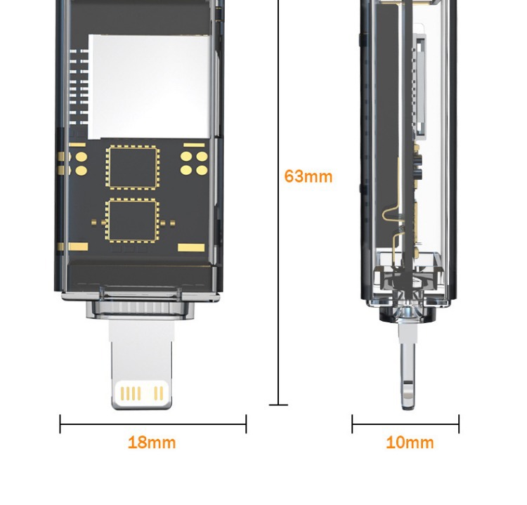 Lighting + Type-c to SDTF two-in-one card reader OTG converter