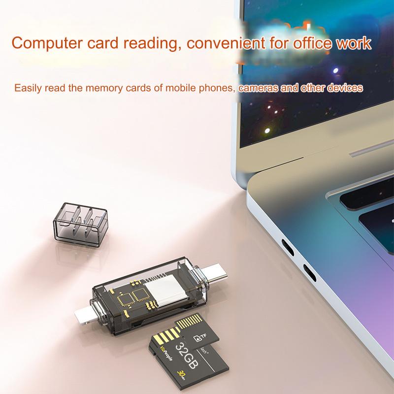 Lighting + Type-c to SDTF two-in-one card reader OTG converter