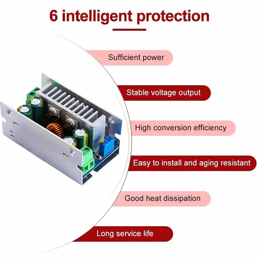 DC-DC 15A adjustable Input 8-55V Output 1-35V step-down high efficiency high power module
