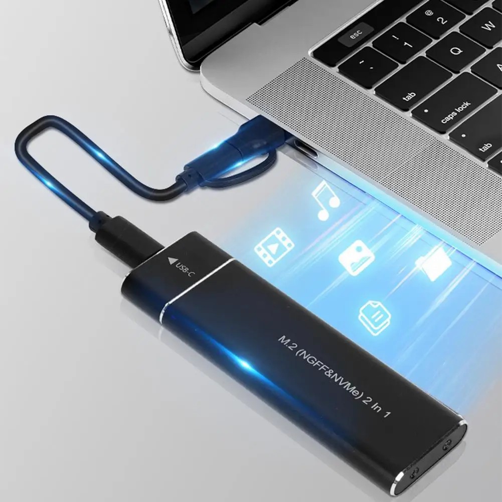 USB 3.1 Type C Dual Protocol M2 SSD Case M.2 NVME NGFF SATA SSD Enclosure Adapter 10Gbps External Enclosure Supports M and B&M Keys