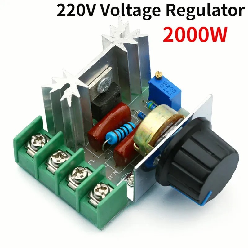 2000W 220V thyristor high-power electronic voltage regulator, dimming, speed regulation, temperature regulation, high reliability version