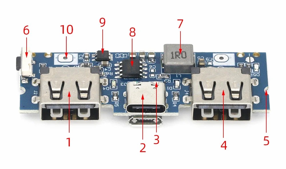 Micro/Type-C USB 5V 2.4A Dual USB 18650 Boost Battery Charger Board Mobile Power Bank Accessories