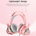 SY-G25 Wired Headphone High Fidelity Noise Cancelling Colorful Light Cartoon Deers 3.5mm Gaming Lossless Earpiece