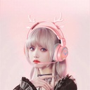 SY-G25 Wired Headphone High Fidelity Noise Cancelling Colorful Light Cartoon Deers 3.5mm Gaming Lossless Earpiece
