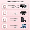 SY-G25 Wired Headphone High Fidelity Noise Cancelling Colorful Light Cartoon Deers 3.5mm Gaming Lossless Earpiece