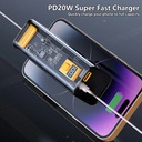 PD22.5W fast charging large capacity 20000 mAh transparent shell mobile phone power bank