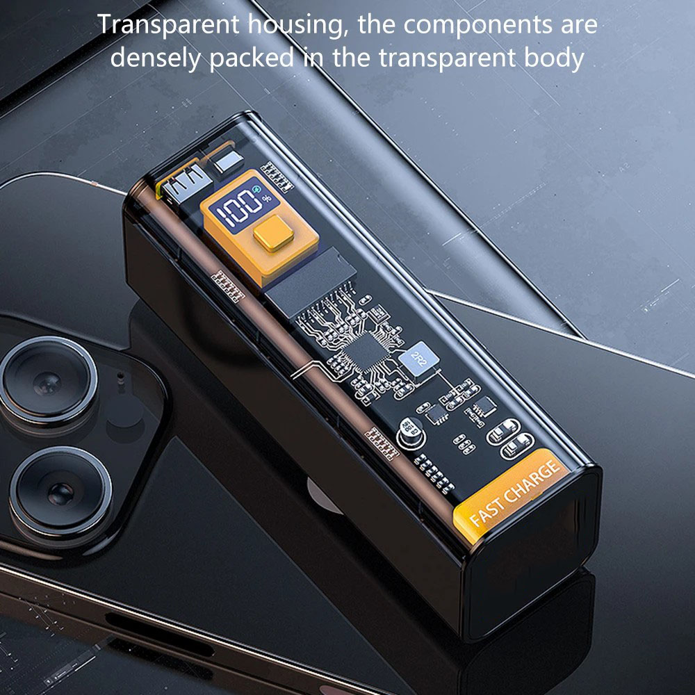 PD22.5W fast charging large capacity 20000 mAh transparent shell mobile phone power bank