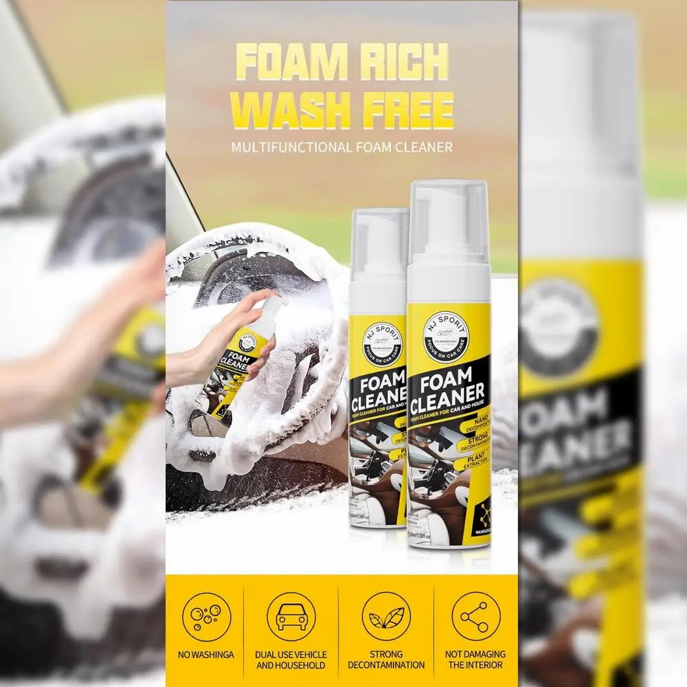 200ml Multifunctional Foam Car Cleaner Cleaning Powerful Stain Removal Kit Multifunctional Foam Cleaner Spray