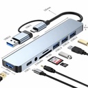 8-IN-2 USB HUB 3.0 Type C HUB Docking Station 5Gbps High Speed Transmission Dock Splitter Multi Adapter