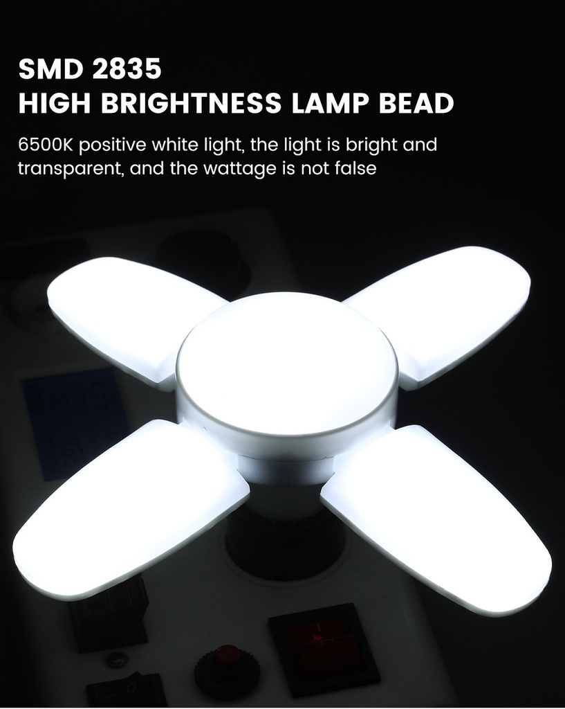 28W Fan Shape LED Bulb E27 LED Lamp Foldable 85-2650V Light Bulbs