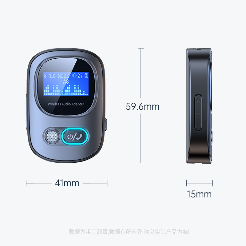 Bluetooth-compatible5.3 Audio Receiver Adapter Wireless Stereo Music Adapter Support TF Card Play with LCD Screen
