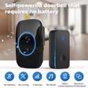 Self-generated wireless household electric doorbell intelligent AC music reminder elderly pager battery-free doorbell