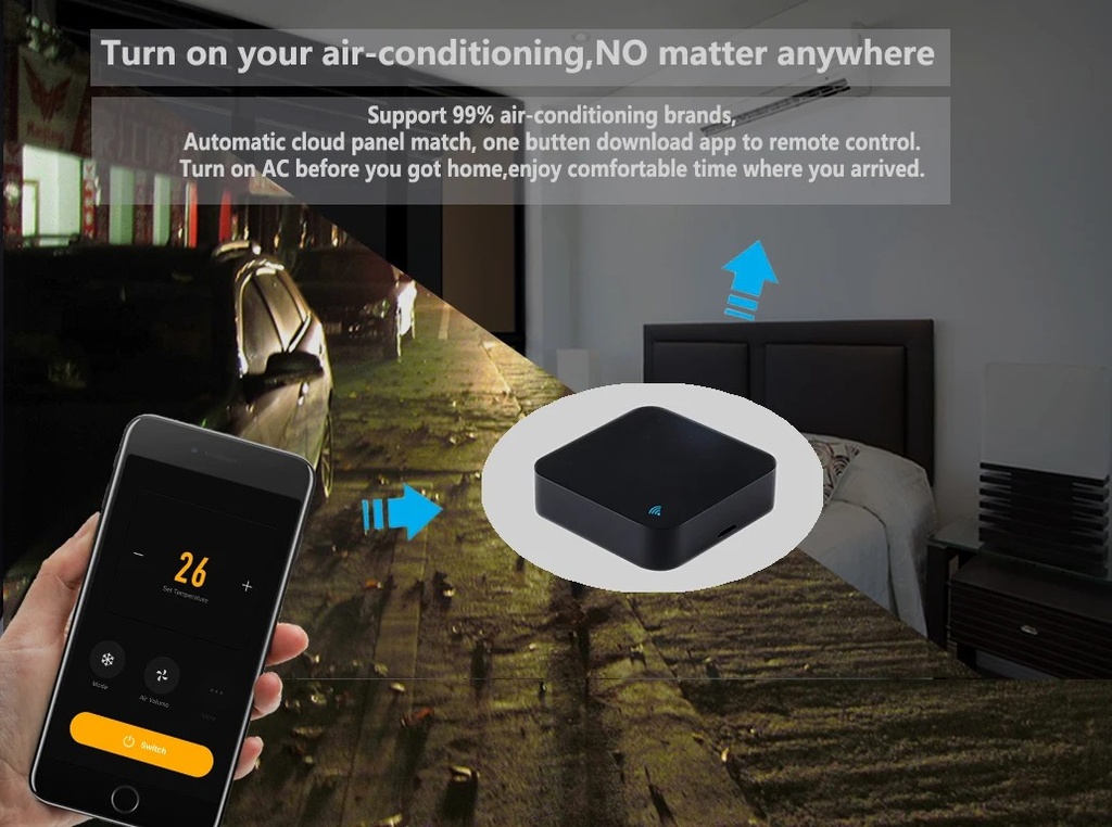 Tuya Smart IR Remote Control Built-in Temperature and Humidity Sensor for Air Conditioner TV DVD AC Works with Alexa,Google Home