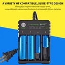 18650 4 Slots AC 110-220V Battery Charger 4.2V Rechargeable Lithium Battery Charger