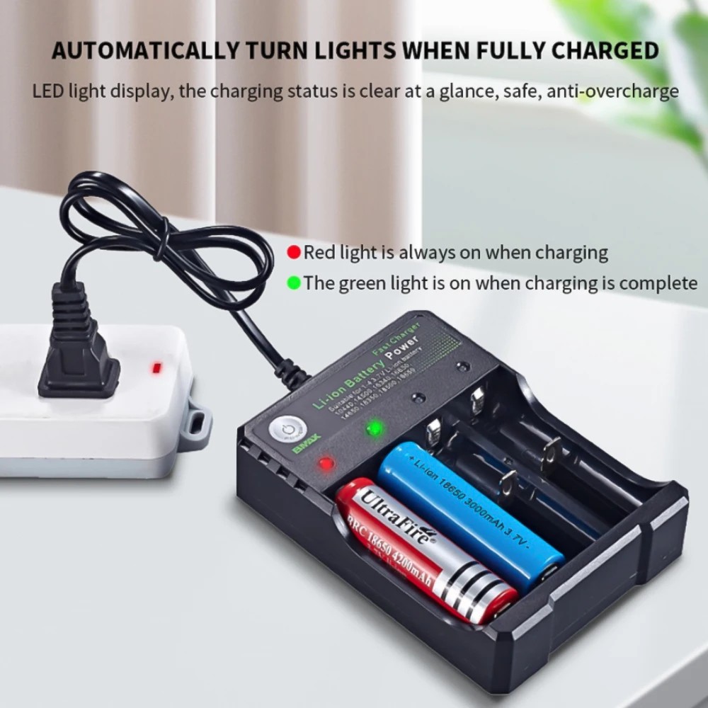 18650 4 Slots AC 110-220V Battery Charger 4.2V Rechargeable Lithium Battery Charger