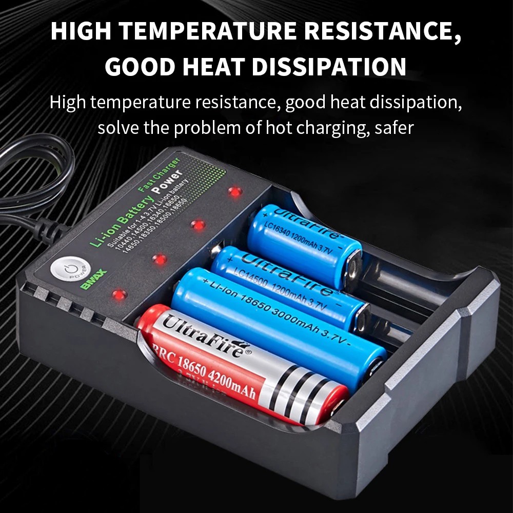 18650 4 Slots AC 110-220V Battery Charger 4.2V Rechargeable Lithium Battery Charger