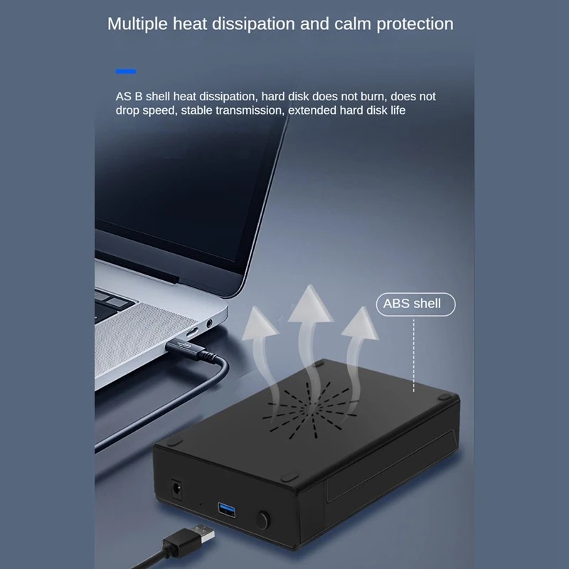 2.5/3.5 inch plastic screw-free USB 3.0 SATA desktop serial port hard drive enclosure supports 18TB external power supply