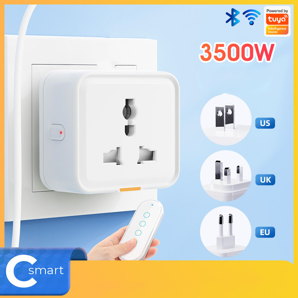 Tuya smart WIFI socket universal plug metering remote control switch APP timing