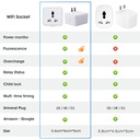 Tuya smart WIFI socket universal plug metering remote control switch APP timing