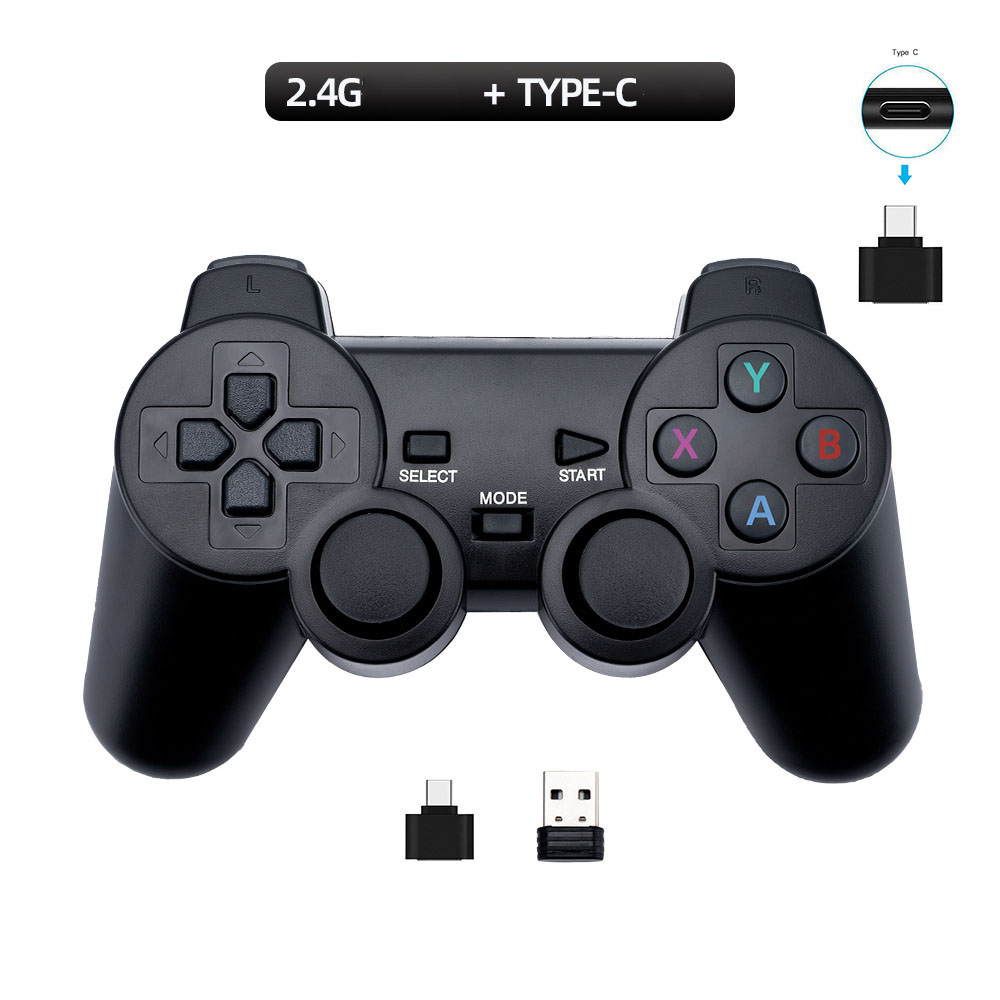 Single wireless game controller with 2.4G receiver can support PC/Android TV/smart box