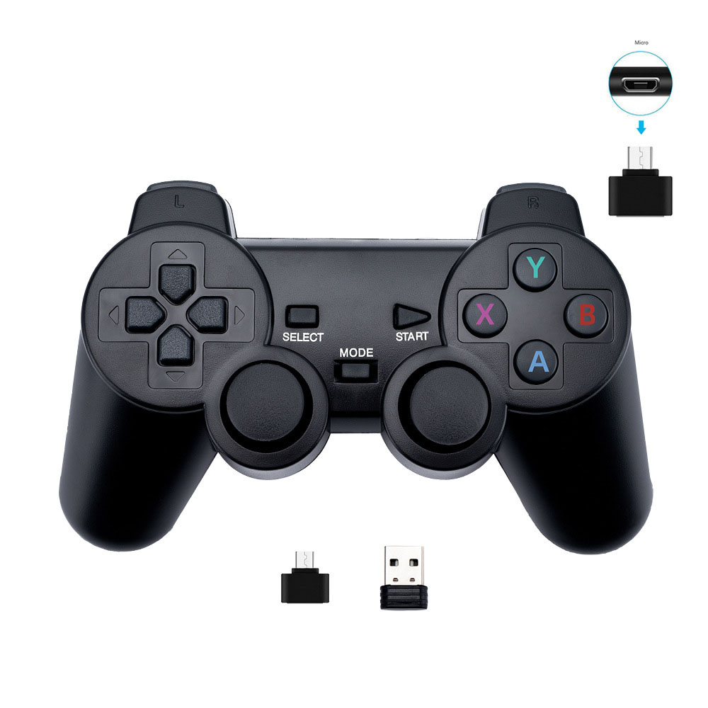 Single wireless game controller with 2.4G receiver can support PC/Android TV/smart box