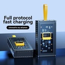 22.5W Fast Charging Transparent Mech Armor Power Bank with Digital Display