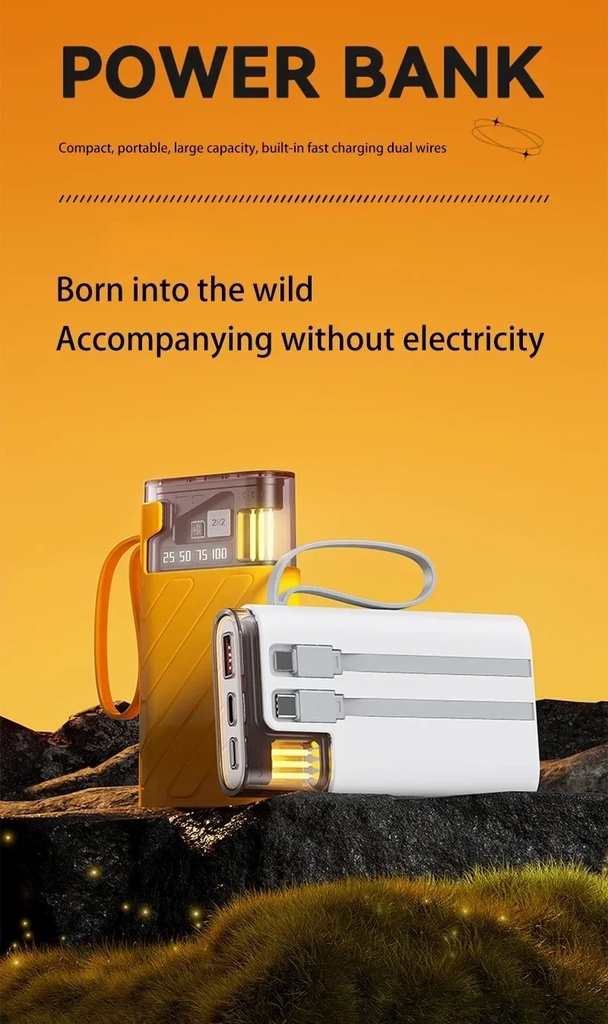 10000mAh PD22.5W super fast charging with built-in cable power bank
