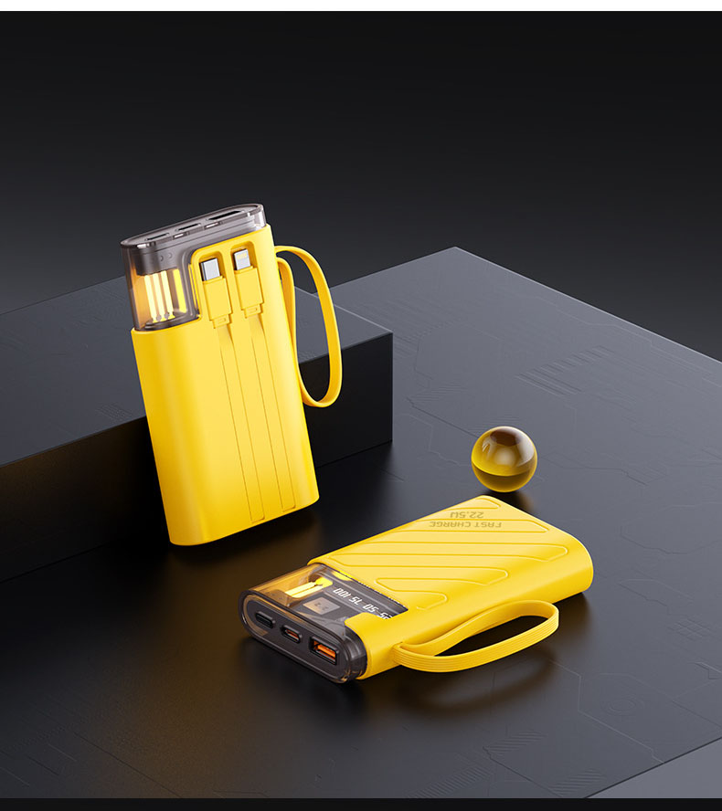 10000mAh PD22.5W super fast charging with built-in cable power bank