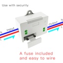 220V 10A Controller with Fuse,Self-Powered Wall Switch 433Mhz RF Wireless Kinetic Light Switch