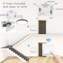 220V 10A Controller with Fuse,Self-Powered Wall Switch 433Mhz RF Wireless Kinetic Light Switch