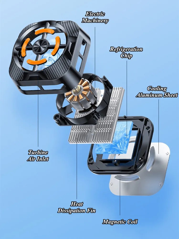 Type-C USB Powered X79 Magnetic Mobile Phone Semiconductor Cooling Radiator Fan