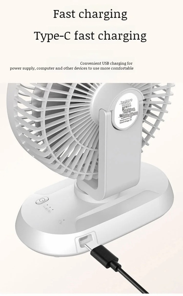 Desktop Portable Multifunctional High Wind Usb Rechargeable Circulating Fan Moving Head Desktop Fan
