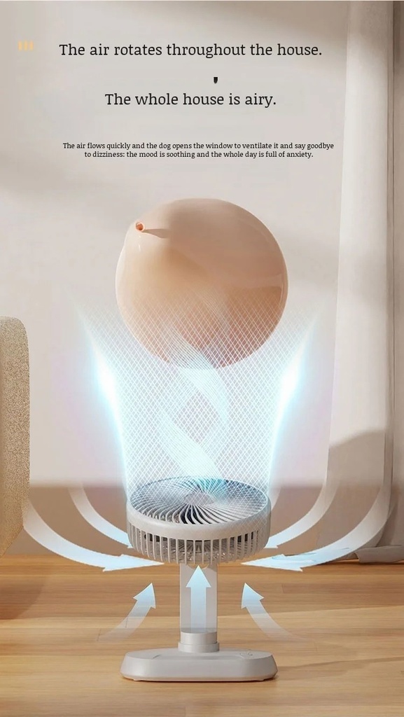 Desktop Portable Multifunctional High Wind Usb Rechargeable Circulating Fan Moving Head Desktop Fan