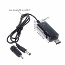 USB to DC5.5/3.5mm router optical modem boost cable 5V booster to 9V12V charging cable with led display