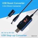 USB to DC5.5/3.5mm router optical modem boost cable 5V booster to 9V12V charging cable with led display