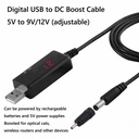 USB to DC5.5/3.5mm router optical modem boost cable 5V booster to 9V12V charging cable with led display