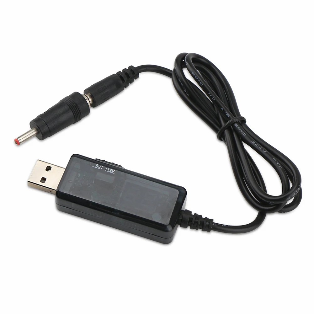 USB to DC5.5/3.5mm router optical modem boost cable 5V booster to 9V12V charging cable with led display