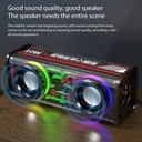 V8 10W 1800mAh Wireless Stereo Speaker TWS Transparent Mecha Stereo BT 5.0 Colorful Light